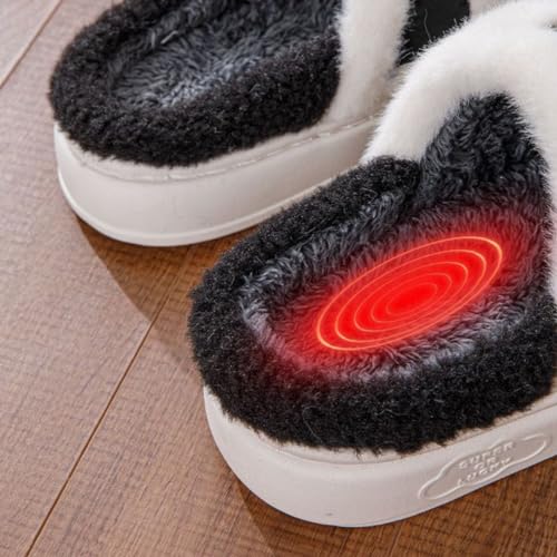 Checkered Slippers for Women Memory Foam House Slippers for Men Indoor Outdoor Fuzzy Slippers for Women with Faux Fur Lining4