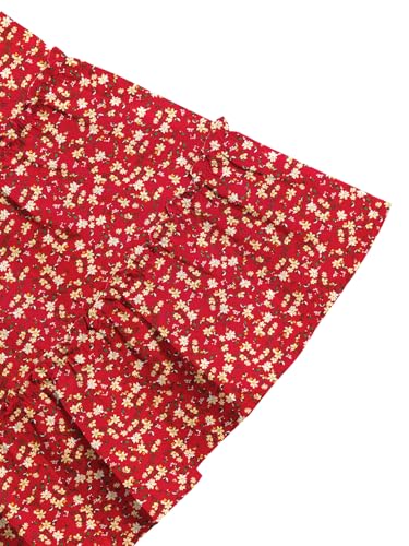 LYANER Women's 2 Piece Outfits Summer Lace Halter Cami Crop Top with Floral Mini Skirt Set4