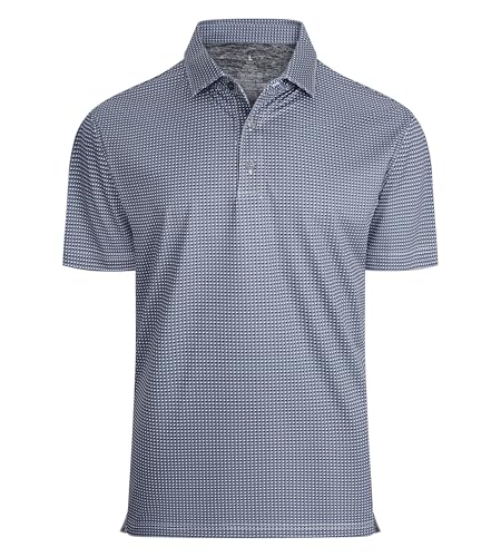 Alex Vando Mens Golf Shirt Moisture Wicking Classic Print Golf Shirts for Men