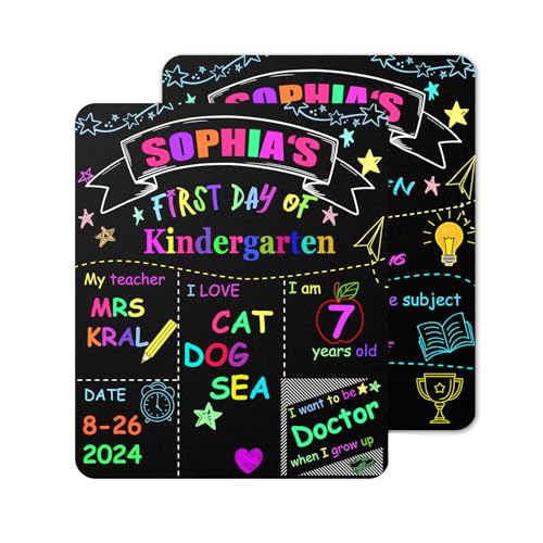 First Last Day of School Sign Board Double Sided First Last Day of School Board Sign Back to School Chalkboard Sign Double Sided Photo Prop for KidsMy 1st Day of Kindergarten Preschool