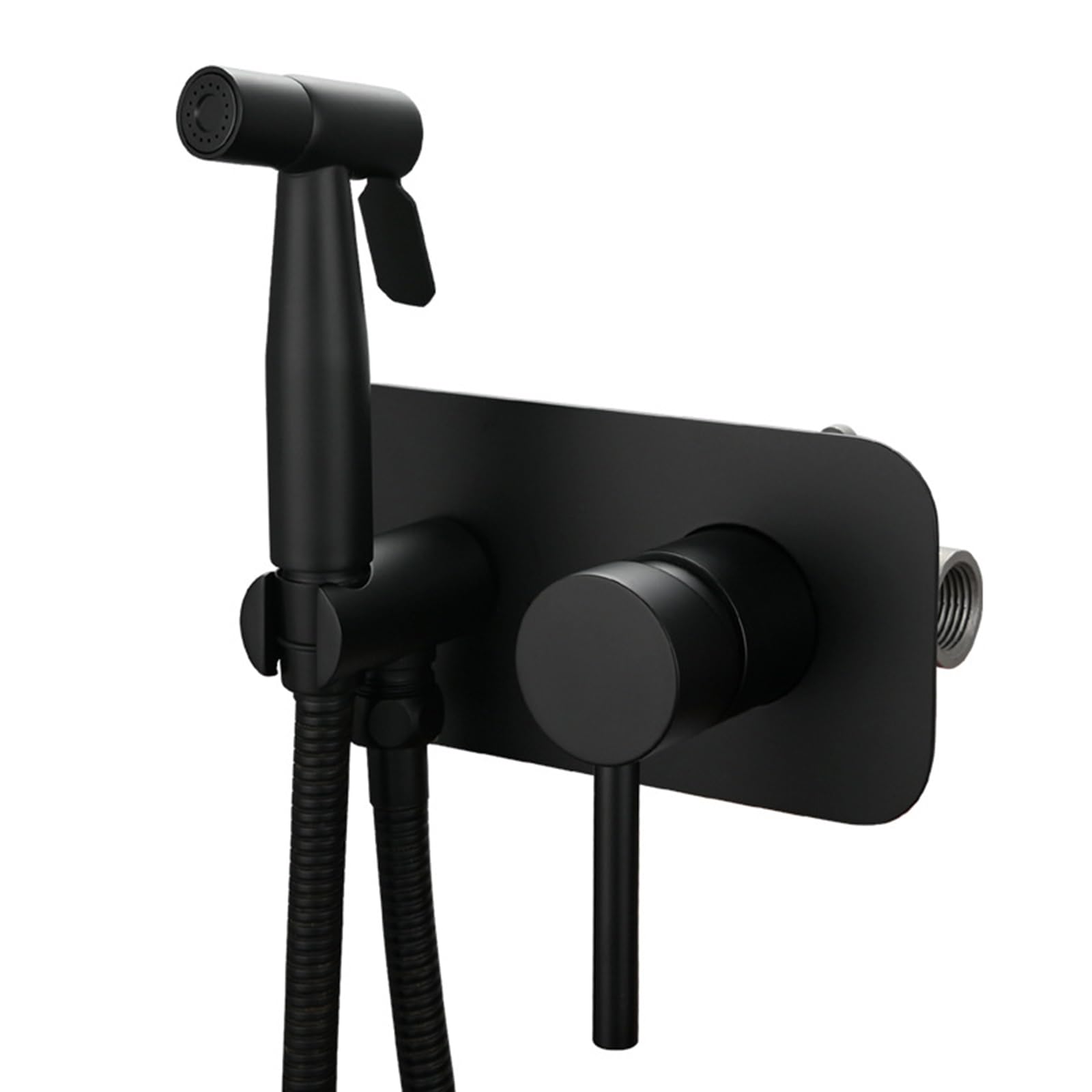 Doccetta bidet para WC con agua caliente grifo monomando empotrado negro