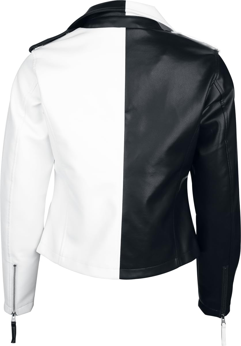 Gothicana by EMP Damen schwarz/weiße Kunstlederjacke im Biker-Style