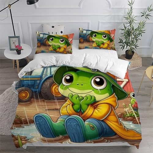 Housse de couette microfibre ultra douce animaux imprimé 3D Rainfrog 200x200 - 6