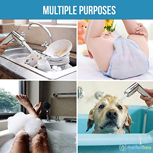Purrfectzone Two Mode Bidet Sprayer for Toilet and Baby Cloth Diaper Sprayer- Easy to Install, Great Hygiene with Less Money Spent (Chrome) - Thumbnail 2