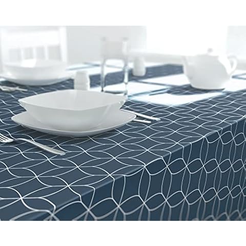 Dehaus Wipe Clean Navy Blue Table Cloth Cover