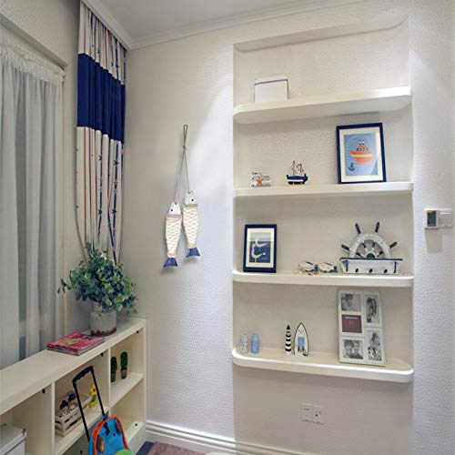 ESTART 2 Set of Hanging Wooden Nautical Fish Decoration, Wall Decoration Door Hanging Beach Theme Decor for Home, Mediterranean Style Home Ornament (S+L) - Image 7