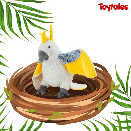 Image of TOYTALES Cockatoo Plush Bird Stuffed Animal Toy | Soft Parrot Plush for Kids & Baby | Cute Animal Soft Toy Gift for Bird Lovers, Children & Nursery Decor | 25CM