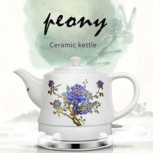 LHJCN Wasserkocher - Elektrische keramische kabellose weiße Wasserkocher-Teekanne - Retro 1,2 l Krug, 1000 W kocht… – Bild 3