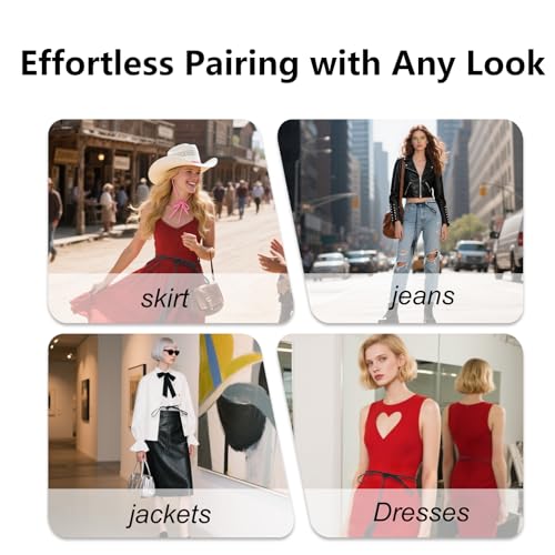 Women’s Black Rope Belt with Tassel Long Leather Tie Belts for Dresses and Skirts Crochet String Waist Chain Belt Fashion Fabric Accessory for Women’s Hot Dress Styles Skinny and Stylish Waistwear4