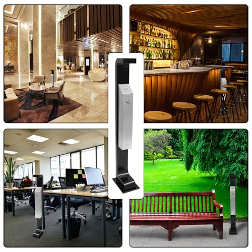 Image of Wadoy Stainless Steel Trash Receptacle,Commercial Trash Disposal Standing Outdoor Rainproof 47 Inch Easy to Empty Available for Office,Sidewalk,Park