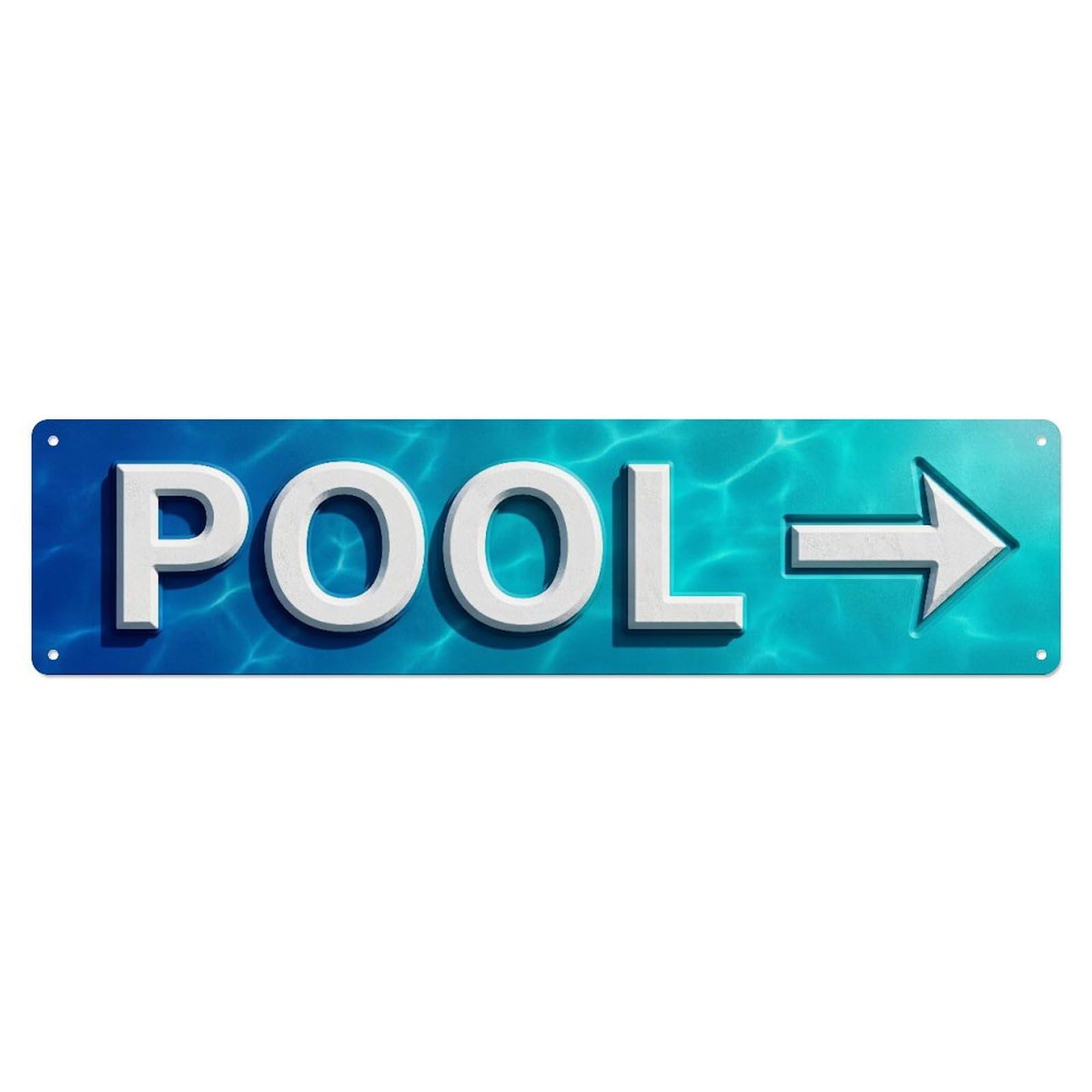 Swimming Pool Ocean Gradient Metal Tin Skinny Sign Plaque Wall Decor for Cafe, Club Bar, Office, Home Garden Metal Poster 4x16Inch