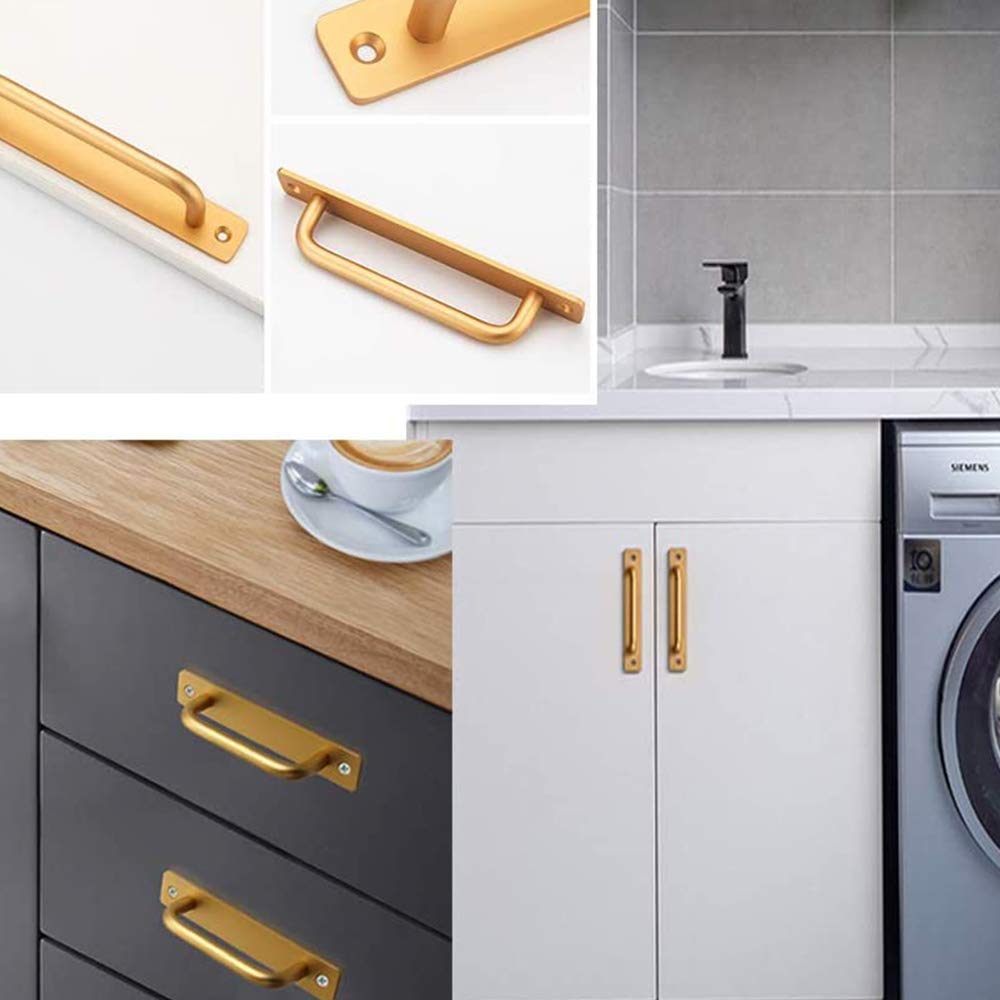 2 Pièces Or Poignée En Alliage D'aluminium ,Poignée De Porte Coulissantepoignee De Porte De Balconpoignee De Tiroir Darmoirepour Fenetres Quincaillerie De Meubles Avec Vis 92060214