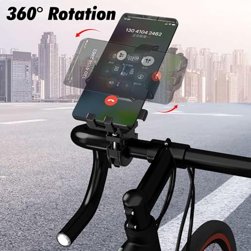 Image of Kratos Mobile Holder for Bike with One-Touch Lock, 360 Rotating Adjustable Phone Mount for Bike Handlebar, Heavy Duty Shockproof Mobile Stand for Motorcycles, Universal Anti-Slip Bike Mobile Holder
