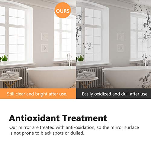 EMKE 500 x 700mm Illuminated LED Bathroom Mirror LED Mirrors Light with Shaver Socket + 3-Fold Magnification + Button Switch + Demister