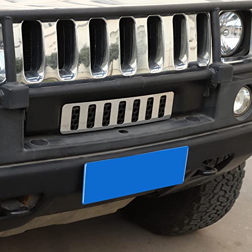 Image of Front Grill Mesh Inserts for Hummer H2 2003-2009 Accessories, Front Bumper Air Inlet Vent Center Grille Cover Bug Screen Deflector, Front Grill /Mesh Grille Grid Inserts Cover Panel Trim (Chrome)