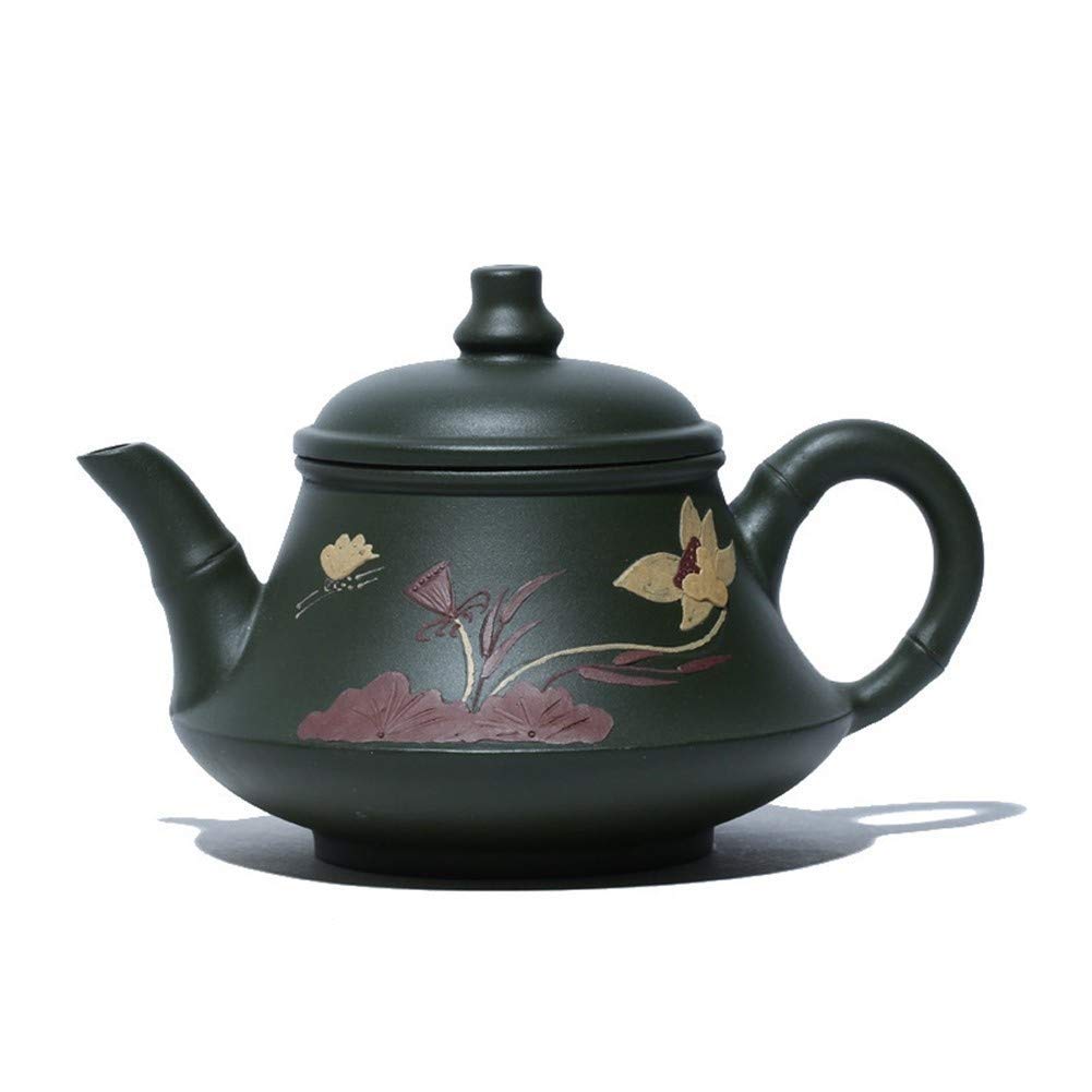 ZXY-NAN Ceramic Lotus Yu Li Yixing teapot Hand-Painted Green Clay Flower Pot