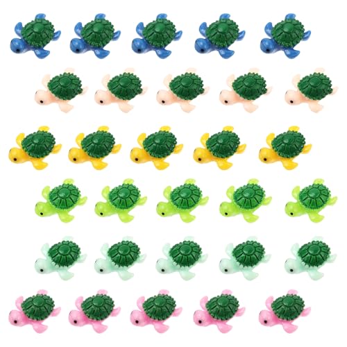 30pz Mini Tartarughe Resina, Piccole Tartarughe in Miniatura Tartarughe Marine Simpatici Piccoli Animali per Giardino Micro Paesaggio Fai da te Decorazioni Casa Delle Bambole Gioco Nascosto