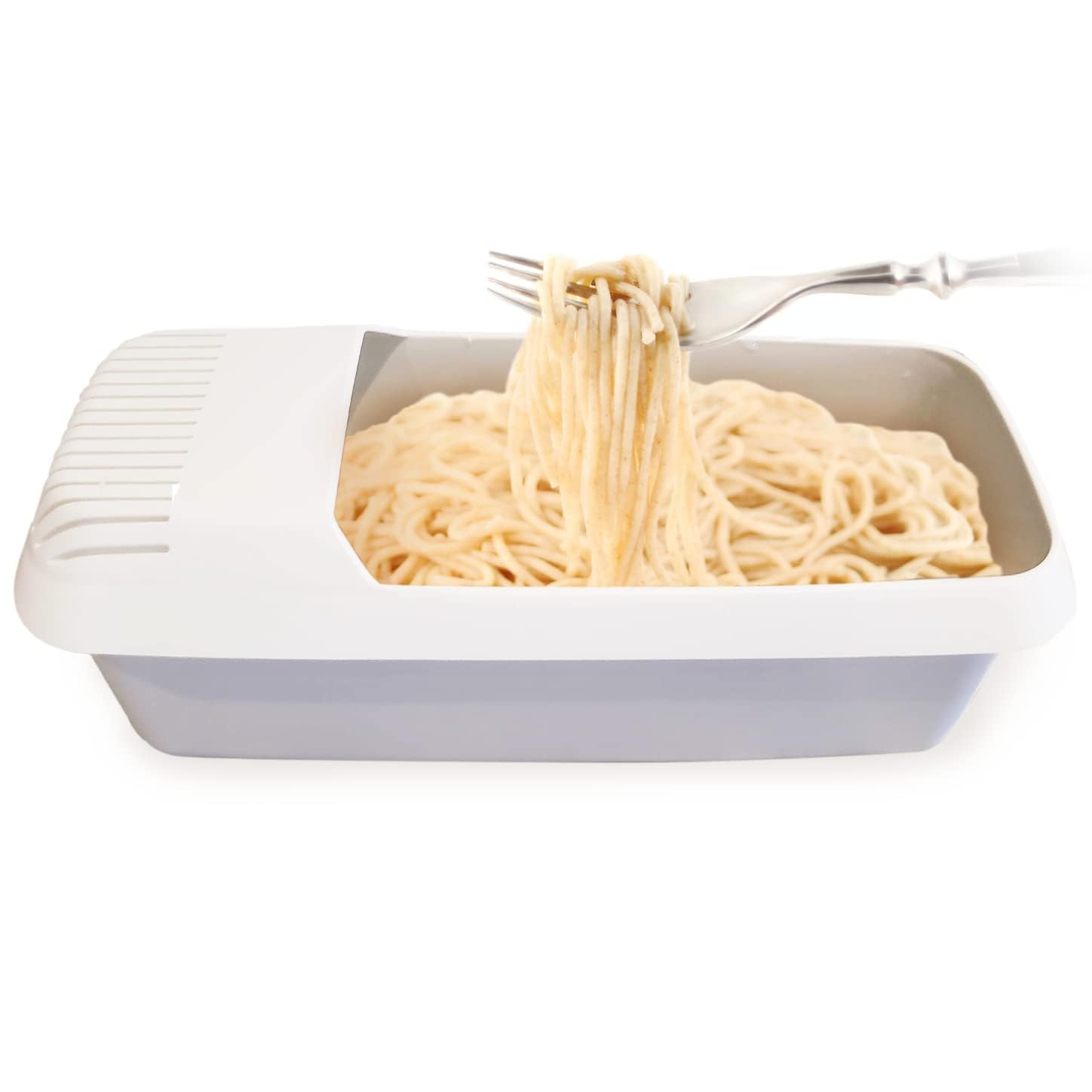 NALACAL Microwave Pasta Cooke, No Boil, No Mess, No Fuss Pasta Recipes, No Stick Pasta Cooker With Strainer Ready In As Little As 10 Minutes for up to 4 Servings, Made For More Pasta Menus