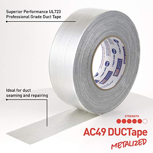 Image of Intertape Polymer Group AC4948 Heavy Duty DUCTape, 1.88 inch Width, 60 Yard Length, Metalized