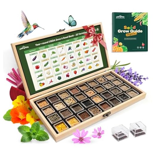 Lush&Dew Year-Round USDA Zone 6 Heirloom Survival Seed Kit, 32 Varieties 30,000+ Seeds for Planting Vegetables Herbs, Gardening Gifts for Women Men, Raised Garden Bed, Greenhouse Indoor Outdoor