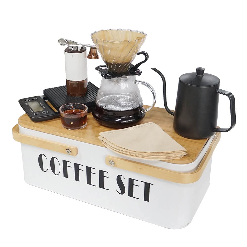 Amazon | SOTECHキャンプ コーヒーセット、手動グラインダー、ブラック 