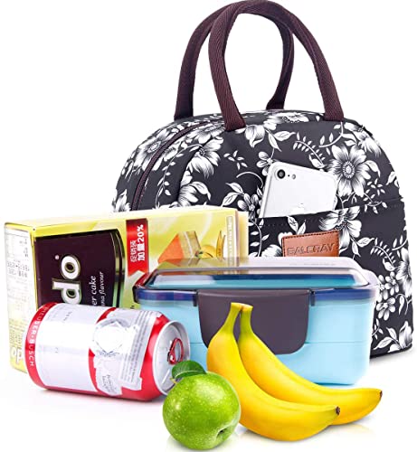 Baloray Lunch Bag For Women Men Insulated Lunch Box For Adult Reusable Lunch Tote Bag For Work, Picnic Or Travel (White Flower) #TOP4