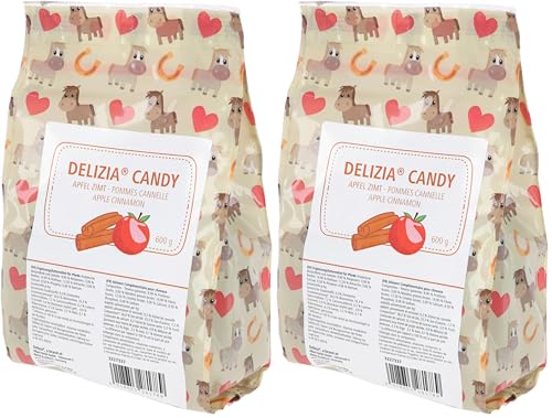 Delizia Candy Cubitos Premio Caballo, Manzana/Canela, 2X 600g, Naturales