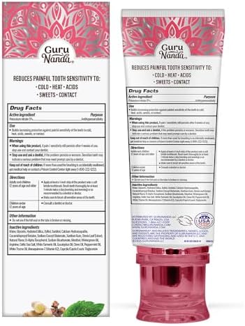 GuruNanda Sensitive Toothpaste – 5% Potassium Nitrate for Tooth Sensitivity Relief, with Nano-Hydroxyapatite,Xylitol & White Turmeric, with Toothpaste Squeezer, Natural Clove Mint, 4.2 oz — view 8