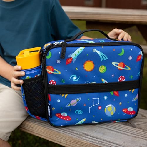 Image of Wildkin Kids ECO rPET Insulated Lunch Box - Keeps Food Hot or Cold, Easy-Clean Lining, Mesh Pockets & BPA-Free - Boys & Girls, Ideal for School, Travel & Daycare - Out of This World