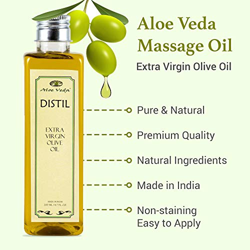Image of Aloe Veda Extra Virgin Pure Olive Oil for Hair and Skin,200 ml