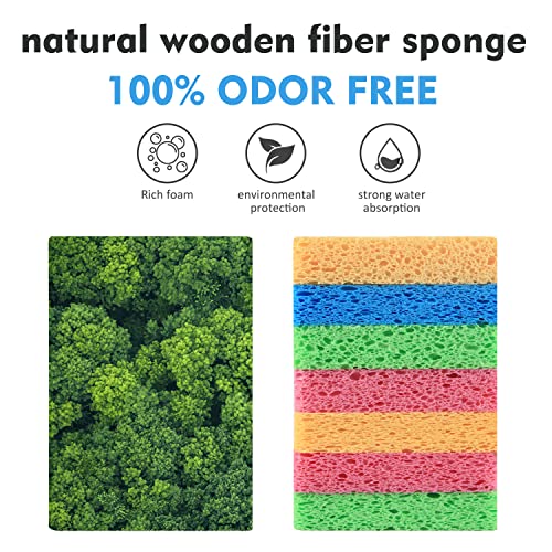 Image of 12 - Pack Non-Scratch Scrub Sponges - Sponges for Dishes and Washing Dishes, Cleaning Sponges for Kitchen Home and More（Multicolor）