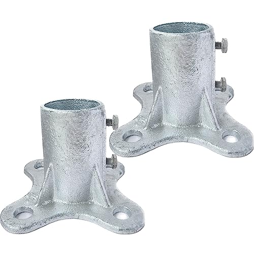 Mejores precios y opiniones de Brida para tubo galvanizado más recomendados. 33 Warmwu - Poste de valla de eslabones de cadena de 2 1/2 pulgadas, brida de tubo de brida galvanizada (paquete de 2)