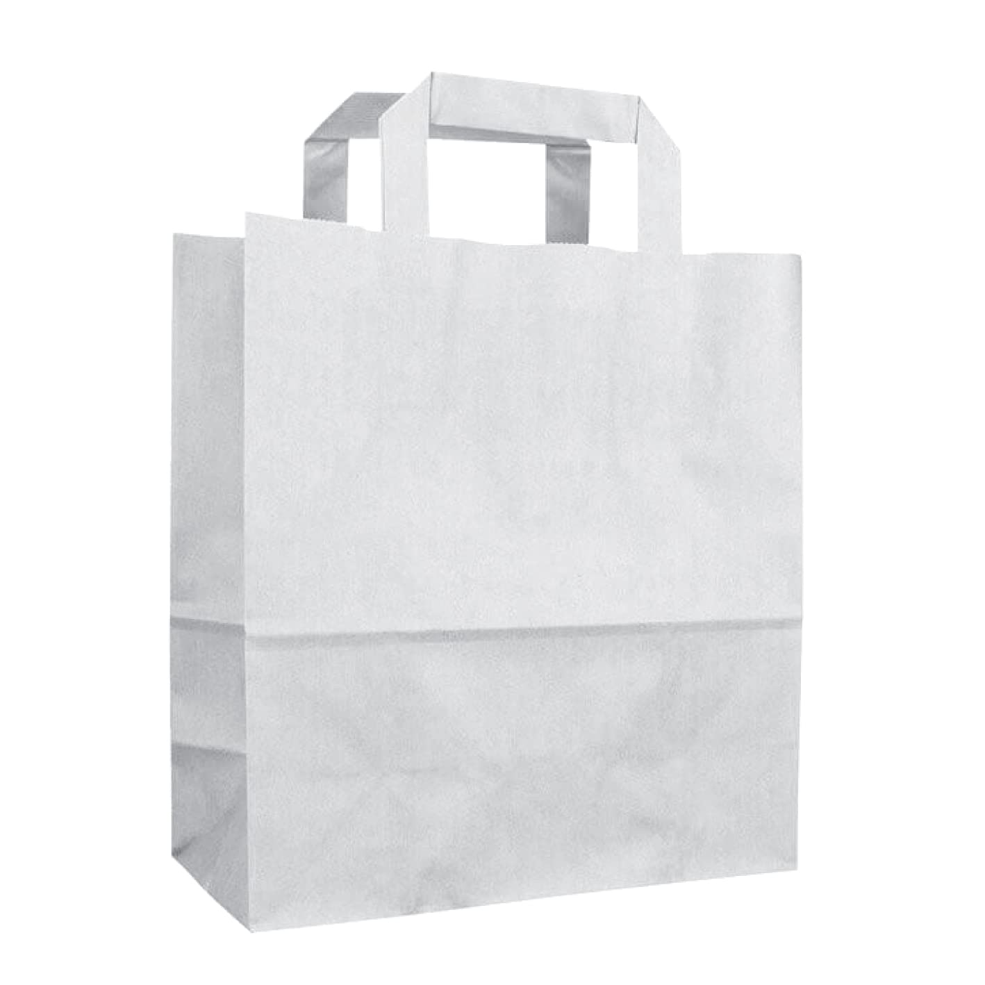 Bony Packaging Kraft Paper Bag with Flat Handle 25-Pieces, 33 cm x 34 cm x 18 cm Size, White
