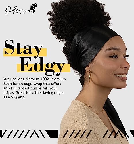 Oliva Sylx Edge Wrap & Edge Scarf for Women - Satin Edge Laying Scarf for Wigs, Natural & Curly Hair - Soft & Stylish2