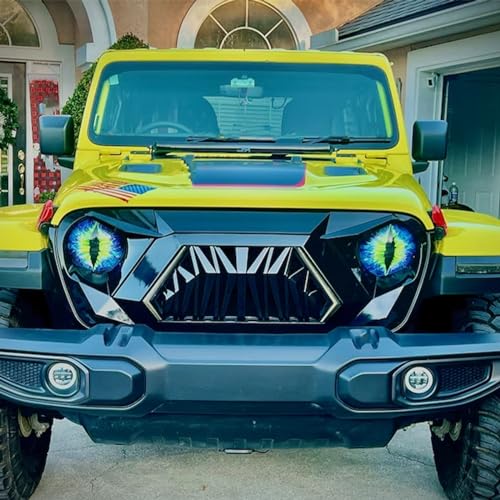 Image of Beast Eyes Headlight Decals Pair,Funny DIY Decals for Truck Car Body Window Bumper Decoration Headlight Decal 3D Stereo Eyes Stickers Decal Headlight (2Pcs 8In) (A)