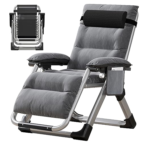 MOPHOTO Zero Gravity Chaise inclinable Pliante avec Coussinet et Poche latérale, Charge de 200 kg,...