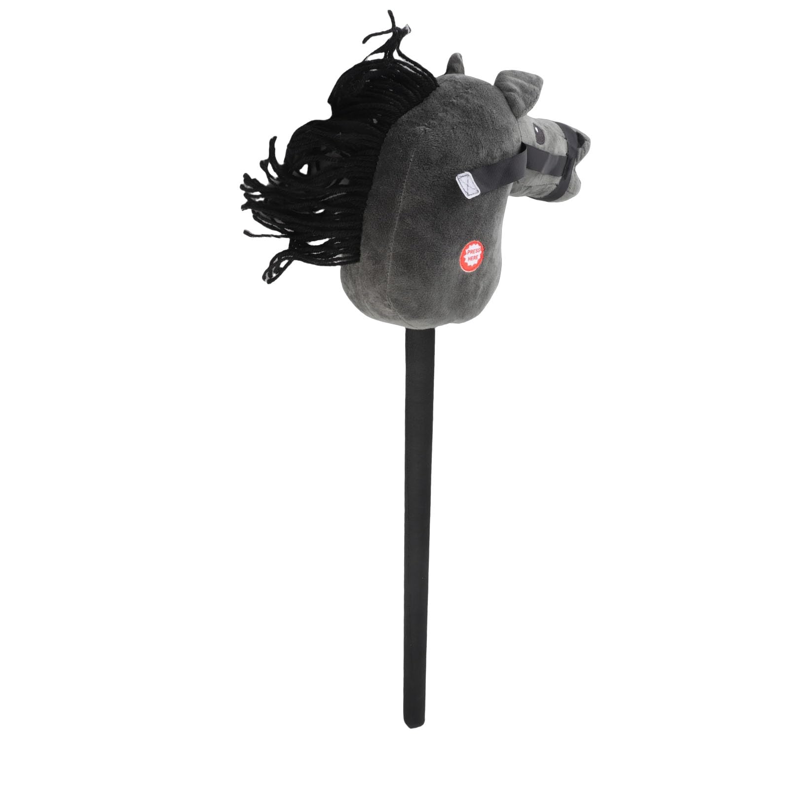 Hidyliu Peluche Bastone da Cavallo Giocattolo Morbido e Confortevole Testa di Cavallo con Funzione Sonora per Bambini Gioco Interattivo 70 Cm (Nera)