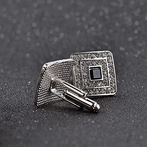 Liupp Cufflinks Men's Classic Stainless Steel Cufflinks Tuxedo Cufflinks, Creative Men's Cufflinks, French Style Diamond Cufflinks Shirt Stud (Color : Silver) #TOP3