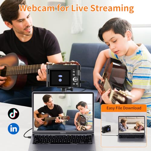 Appareil Photo Numérique, 4K 50MP Appareil Photo Compact avec Écran Rabattable 180° Caméra de Vlogging avec Carte 32GB, Zoom Numérique 16X pour Débutants, Adolescents – Image 6