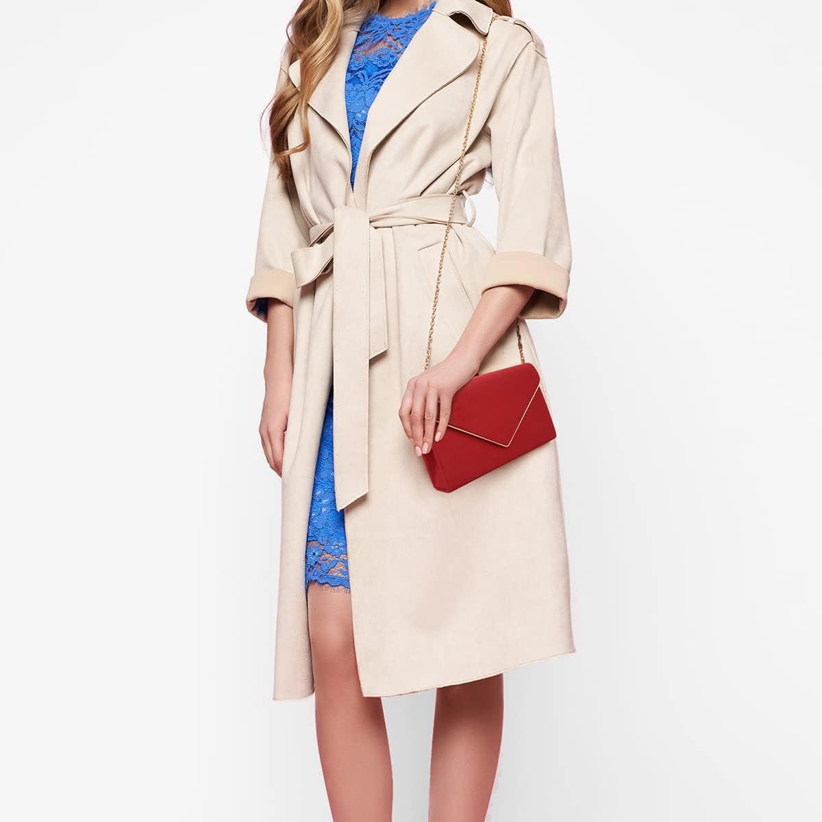 BBjinronjy Clutch Purse for Women Evening Bags Handbags for Wedding Party Cocktail Prom Faux Suede Crossbody Shoulder Bag - Image 3