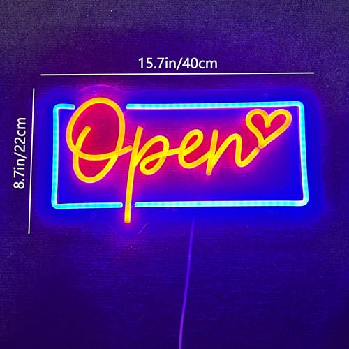 Image of Led Neon Open Signs for Wall Decor Business Open Sign for Store Shop Storefront Window Door Wall- Red&Blue