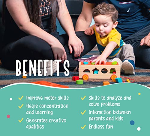 2 In 1 Shape Sorting Cube, Creative Montessori Wooden Toys For Kids Age 2-4, Shape Sorter With 33 Pieces For An Interactive Activities, Learning Toys For Toddlers With Montessori Puzzle Maxitly #TOP1