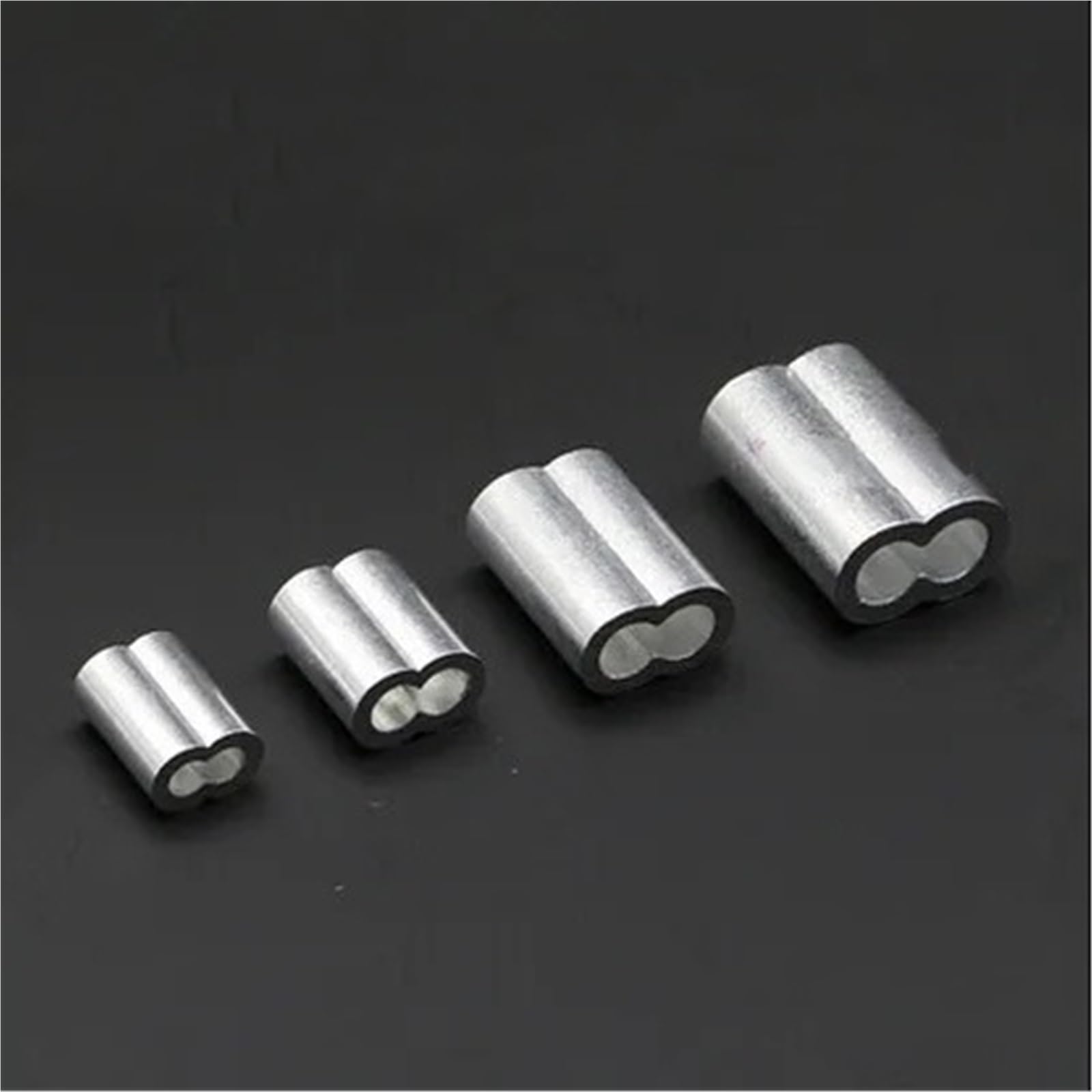 500 pièces de 2 mm M2 en aluminium pour sertir les câbles, manchons en forme de 8 trous, bagues à sertir, boucles ovales, clips pour câbles métalliques, accessoires d'estampage