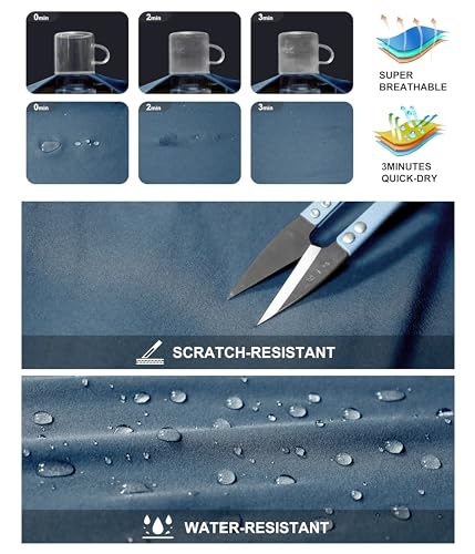 NATUVENIX Hiking Shorts Men, Quick-Dry Fishing Shorts for Men Lightweight Stretch Work Shorts Causal Travel Lake Blue