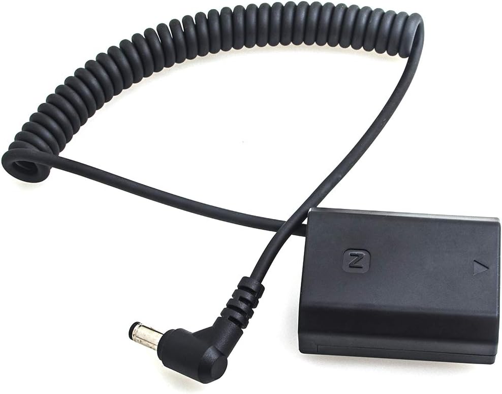 Fotga Coiled DC Power Cable Adapter + DC Coupler Dummy Battery NP-FZ100 for Sony ZV-E10II ZV-E1 FX2 FX3 FX30 A1 II A7C A7V A7III A7RIII A7SIII A7RM4 A7RIV A7RV A9 II A6600 A6700 A7CR A7CII Camera