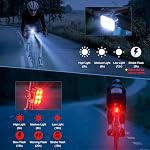 Bike Lights, Combination of Bike Front Light and Tail Light, IP65 Waterproof USB Charging, Equipped with 6 Ultra-Bright LED Beads, 4+6 Lighting Modes, Suitable for Riding at Night