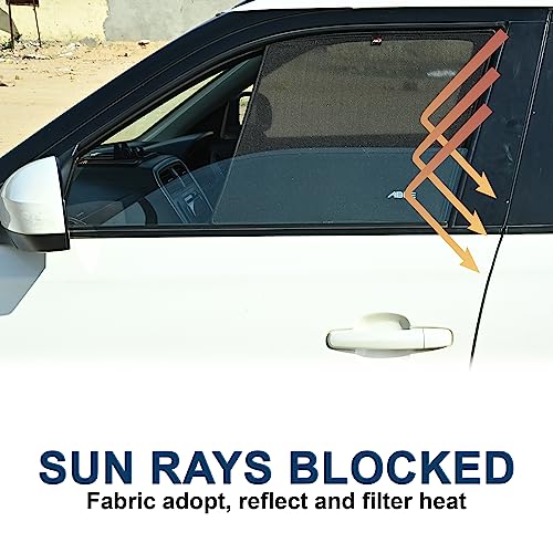 Image of Able 3D-FIX Type Car Non-Magnetic Sun Shade Curtains for Maruti Vitara BREZZA Type-I Set of 4 Pcs (2016 to 2021 Model)