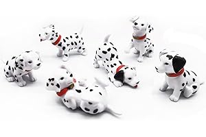 6pcs Mini Dog Figure Cake Toppers: Dalmatian Delights for Fairy Gardens and More