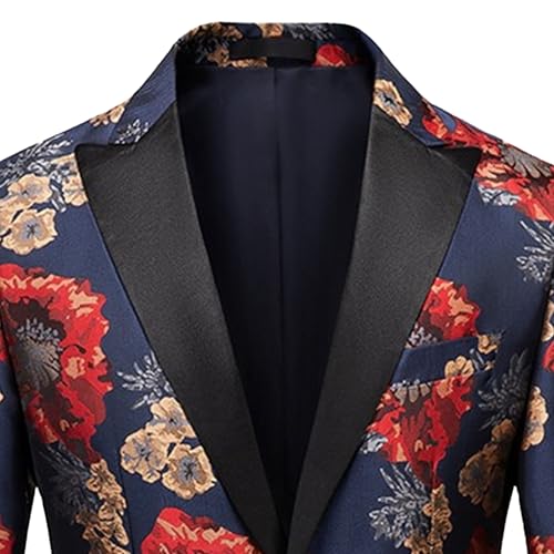 Men's Flower Print Business Stylish Blazers Banquet Performance Suit Jacket Fashion Versatile Sport Coat2