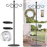 Vorriop Thickened 75.9" Shepherd's Hook Stand, Bird Feeder,Floor Hanging Plant Stand,Wind Chime Hanger, Waterproof Metal & Adjustable-Height Standing Pole Holder , Indoor & Outdoor(2 Placement Racks